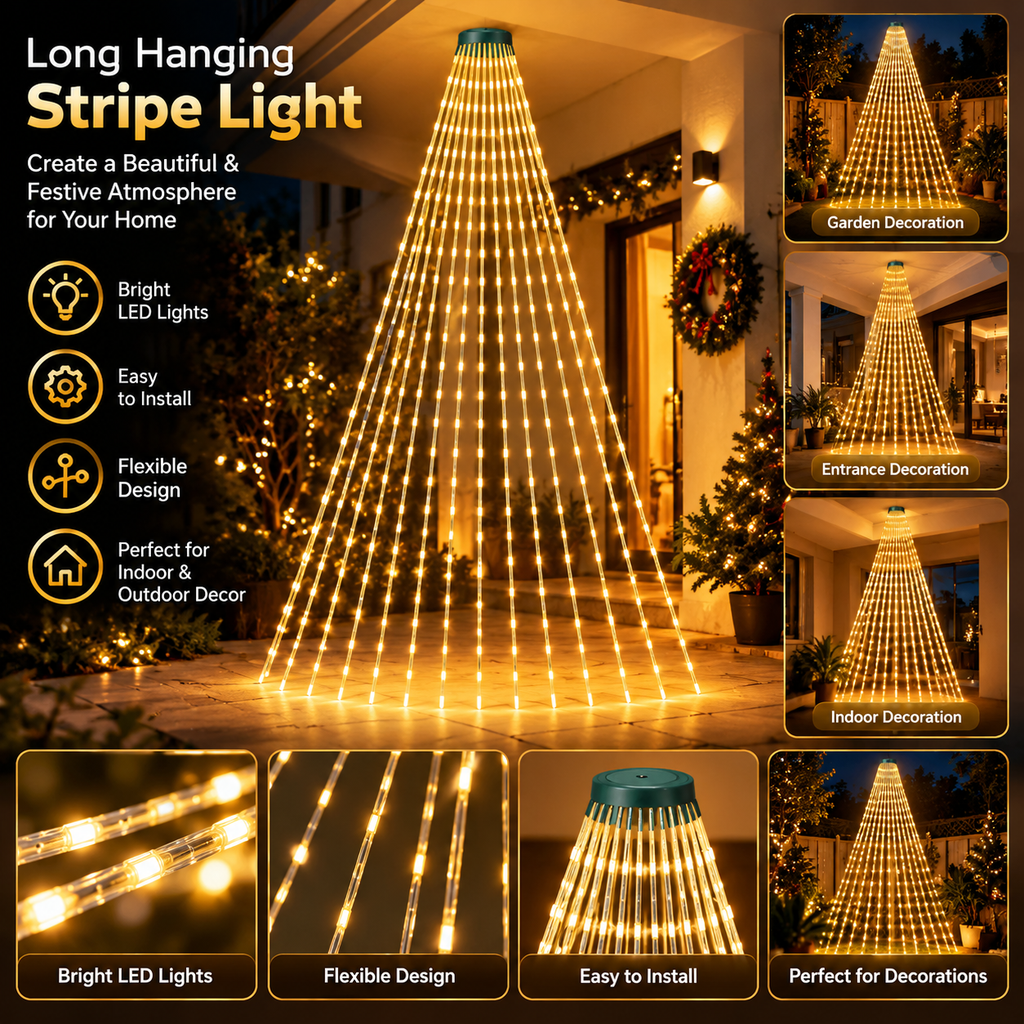 🎄✨ Christmas LED Hanging String Lights with Remote Control ✨🎅