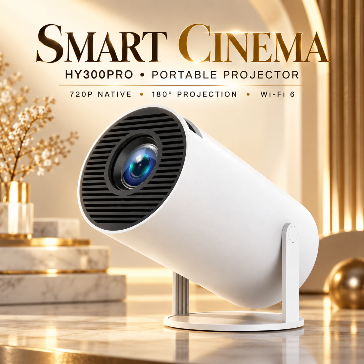 HY300 Pro Projector Home Theater 4k Android  Entertainment Portable Small Projector