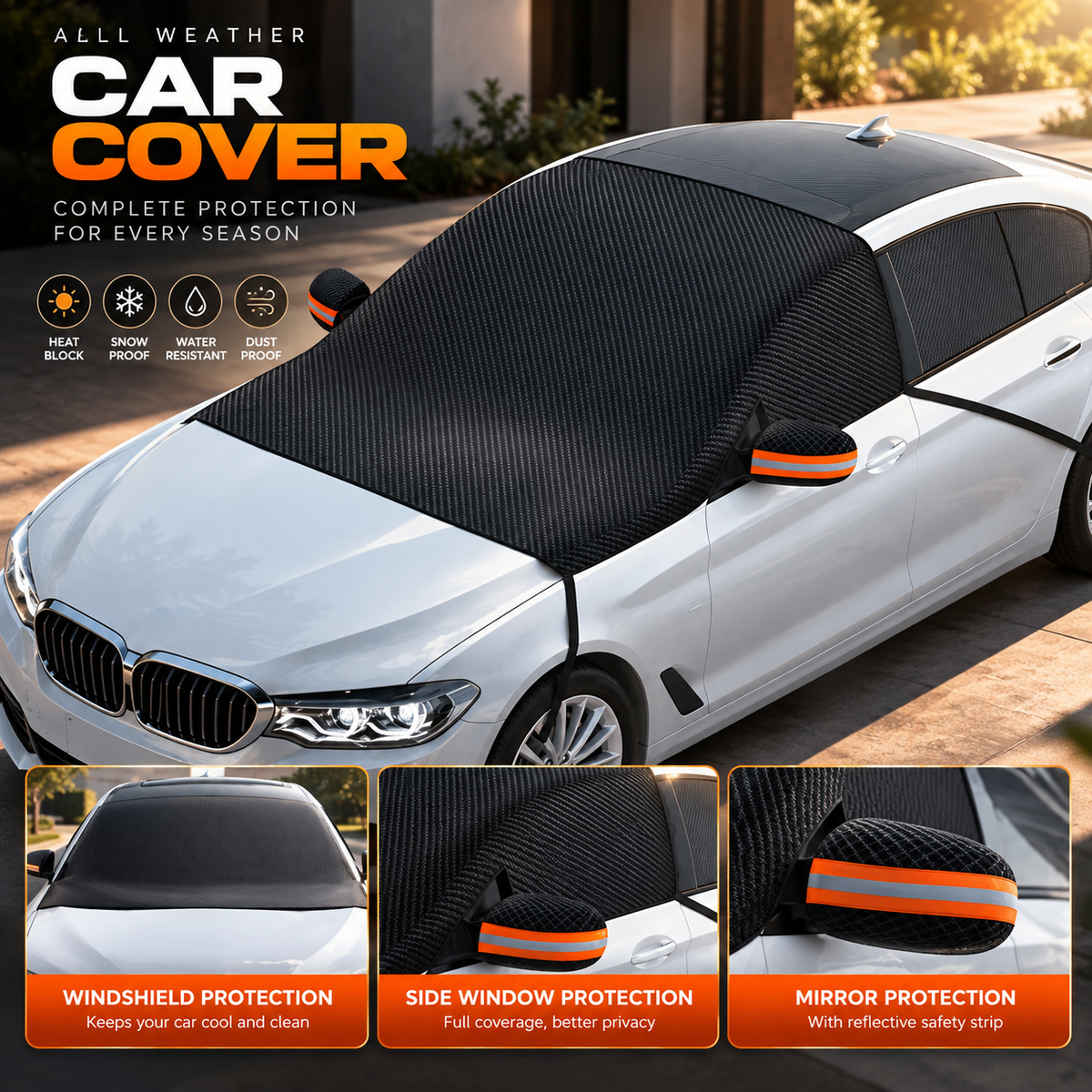 Car Windshield Cover Heavy Duty Windscreen Winter Frost Ice Snow Dust Protector