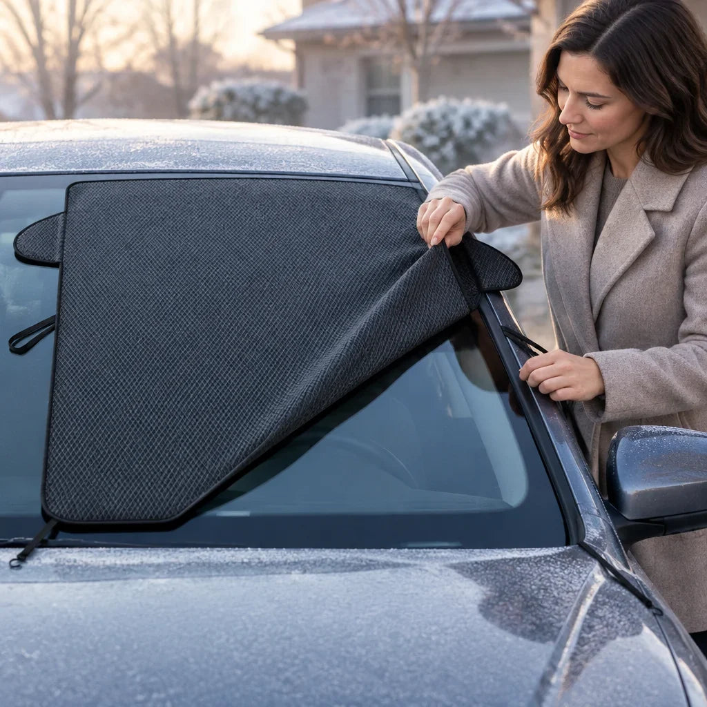 [Scale AI] how_to, Car Windshield Cover Heavy Duty Windscreen Winter Frost Ice Snow Dust Protector