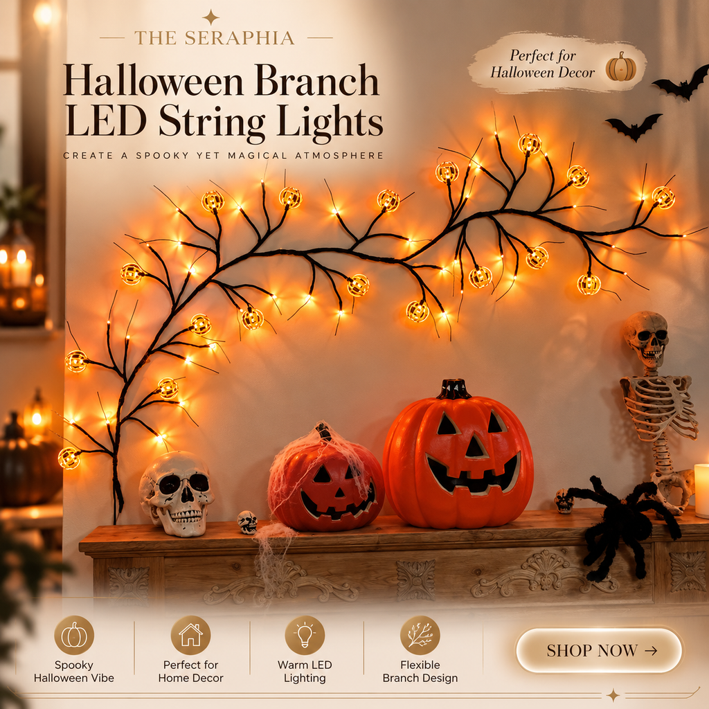 Halloween LED Willow Vine String Light Cool Cartoon Bat Pumpkin Decoration For Indoor Outdoor Party House Decor