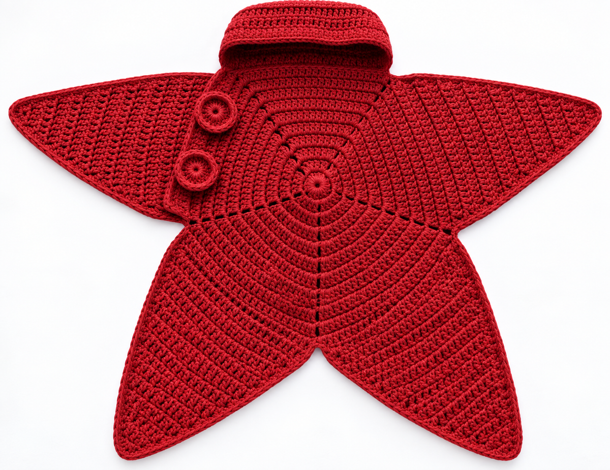 Crocheted Star-shaped Bodysuit Star Baby Boy Girl Kids Cartoon Hooded Outfits Long Sleeve Playsuit Toddlers.